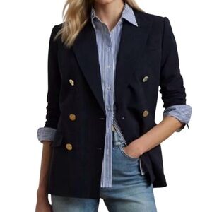 Banana Republic Captains Blazer Navy Size 14 Classic Preppy Gold Buttons Yacht